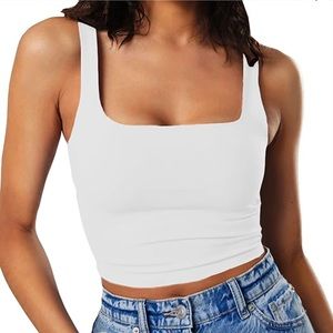 ARTFISH Sleeveless Strappy Square Neck Tank